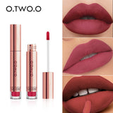 O.TWO.O 12 colores Lápiz labial mate aterciopelado de alta calidad Maquillaje de labios de larga duración Resistente al agua Fácil de usar Brillo labial líquido mate