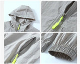 2023 Summer Men's Windbreaker Big Size Sun Protection Clothing Korean Style Ultra-thin Streetwear Zipper Hooded Jackets Man - Lootquake
