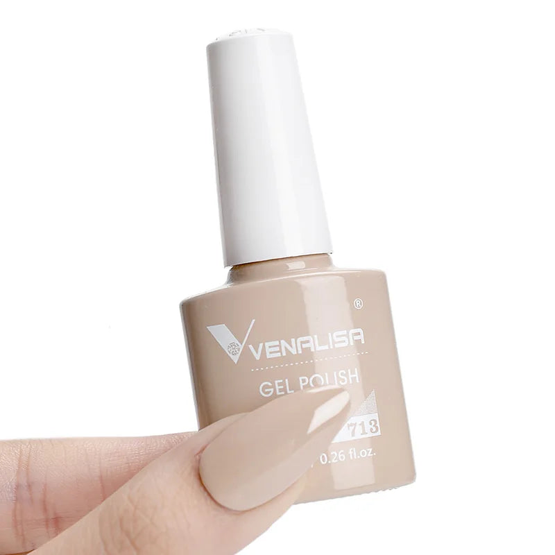 Venalisa Nail Gel Polish 7.5ml #758 Funny Bunny Milky White VIP3 Collection Long Wear Diamond Top Coat Soak Off UV LED Gel Nail