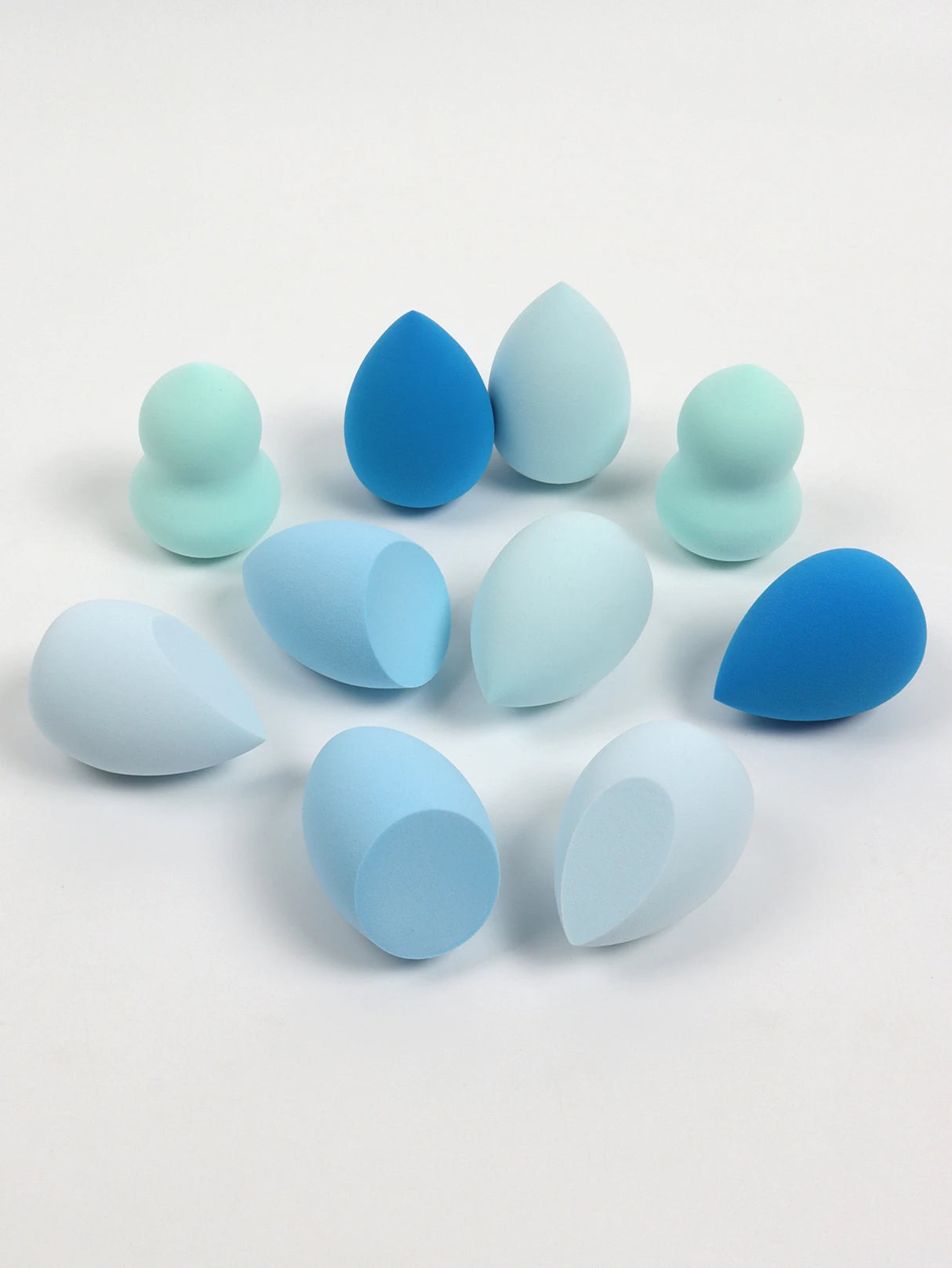 30 Beauty Eggs (Esponjas de Maquillaje) Esponja de Belleza Mixta para Base de Maquillaje, Líquida, en Crema y en Polvo Sin Impurezas, Multicolor C