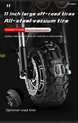 6000W Powerful Electric Scooter 60V 38Ah Max Speed 85km/h 100kmRange 11'' Tires Dual Shock Absorbing Folding EScooter for Adults