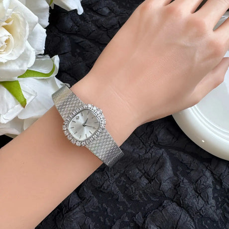High Quality Brass 18K Gold Plated 2025 Vintage Lucky Small Retro Ladies Watch  Unique Steel Band Quartz High Quality - Lootquake