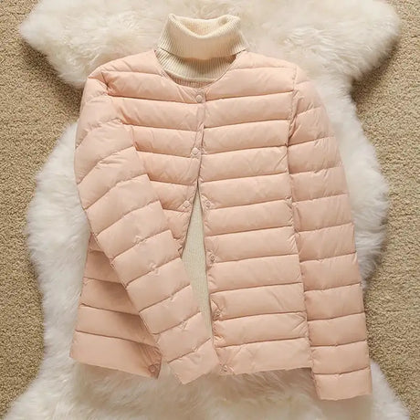 9 Color Women Puffer Jackets 90% Ultra Light Duck Down Women Matt Fabric Lightweight Coat Warm Female Windbreaker Parka - Lootquake