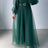 Spring Elegant Mesh Dress Muslim Women Fashion Solid High Waist Mesh Lantern Sleeves Long Dress Women - Lootquake