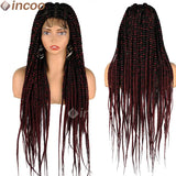 36" Large Square Knotless Box Braids Wig | Full Double Lace | Baby Hair | Kanekalon