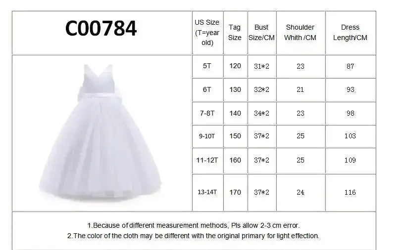 Girls Bridesmaid Dresses For Wedding 5-14 Yrs Kids Lace Flower Birthday Party Long Dress Teen Girl White Formal Pageant Vestidos - Lootquake