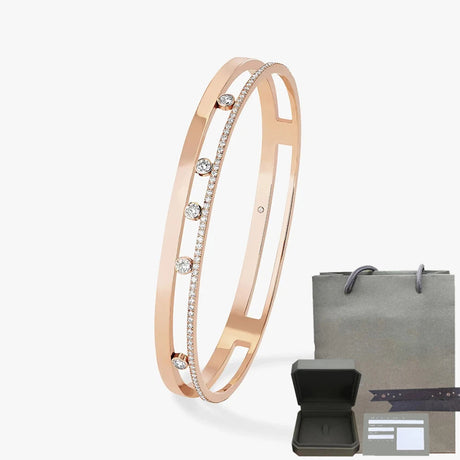 S925 sterling silver women's bracelet, classic MOVE/TWIN series, French diamond bracelet, holiday gift, high-quality jewelry - Lootquake