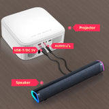 Enceinte Bluetooth sans fil, barre de son stéréo 4D, enceintes surround pour ordinateur portable, projecteur, PC, lecteur de musique, prise auxiliaire 3,5 mm, câble USB