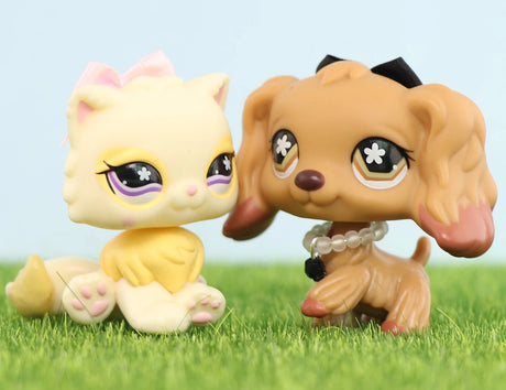 Mini 2pcs Lot Pet Shop Dogs and Cats Collectable With Accessories Best Gift For Kids Toy - Lootquake