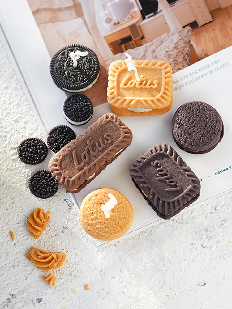 Molde de silicona para velas perfumadas con forma de galleta, para modelar velas, para hacer tú mismo, para hornear pasteles y yeso, herramientas para decorar pasteles.