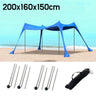 Blue Shade Family Beach Awning Ultralight Sunshade Tent for Sea Outdoor Portable Patio Shade Waterproof Camping Sun Shelter - Lootquake