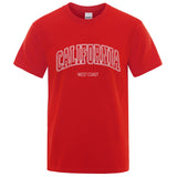 California West Coast Street Letter Tops Men Hip Hop Crewneck Tee Clothes T Shirt Summer Breathable T-Shirt Street Cotton Tshirt - Lootquake