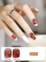 1-12PCS 12ML Ice Clear Amber Gel Nail Polish 2025 Autumn and Winter Popular White Transparent Caramel Color Nail Gel Nail Art