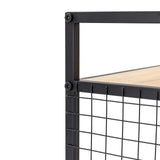3-Tier Printer Stand Solid Wood & Iron, 44lbs Capacity, Space-Saving Design, Ideal for Office & Home Storage, Durable & Stylish