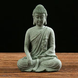 Decoración de pecera de Buda de arenisca, artesanía de Buda de meditación, escultura zen de Buda, micropaisaje, estatua de pecera
