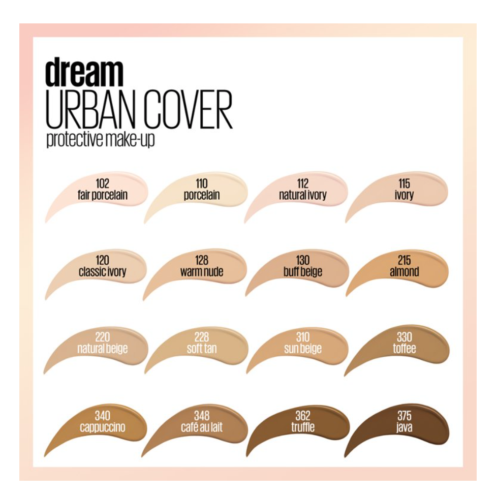 MAYBELLINE Dream Urban Flawless Coverage Foundation, SPF 50