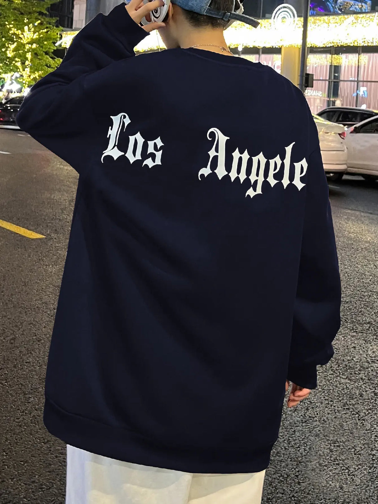 Art Letter Los Angeles Male Sweatshirts Hip Hop Simple Pullovers Fleece Casual Hoodies Autumn Comfortable Streetwear Sportswear - Lootquake
