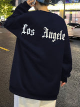 Art Letter Los Angeles Male Sweatshirts Hip Hop Simple Pullovers Fleece Casual Hoodies Autumn Comfortable Streetwear Sportswear - Lootquake