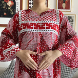 New Style African Dashiki Print Long Sleeve Loose Cotton Elegant Women  Abaya Long Dress Summer Maxi Casual Dresses Vestidos - Lootquake