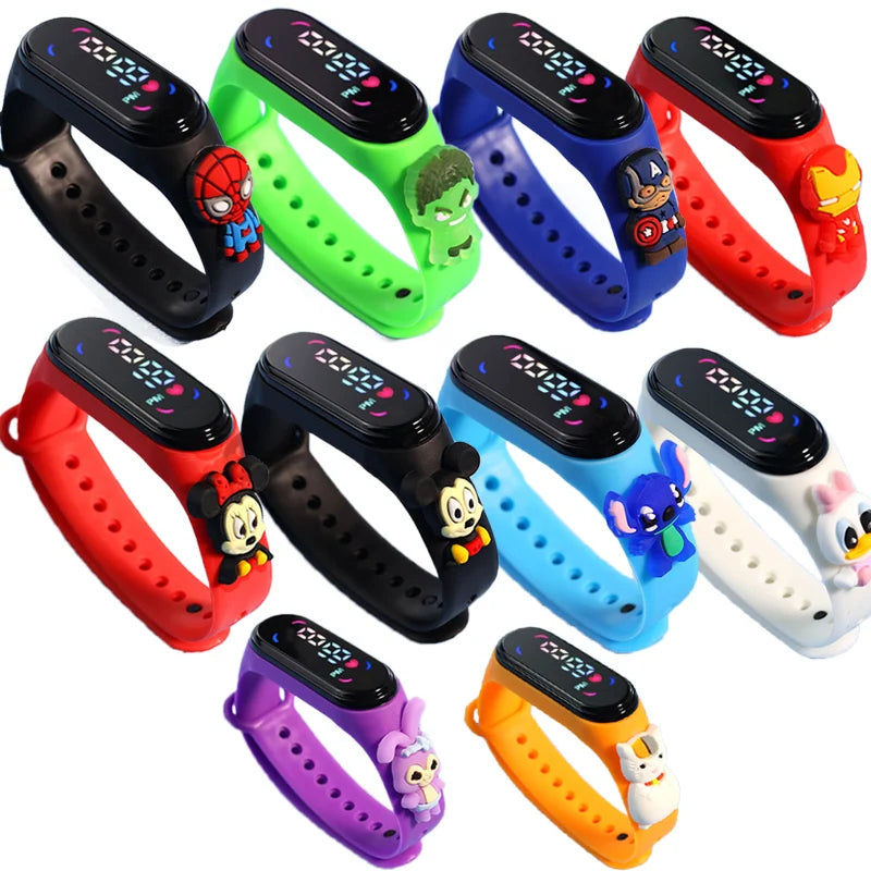 Fashion Mickey Children Watches For Girls Electronic Bracelet Sports Touch LED Spiderman Doll Kids Watch Women Waterproof Clock - Lootquake