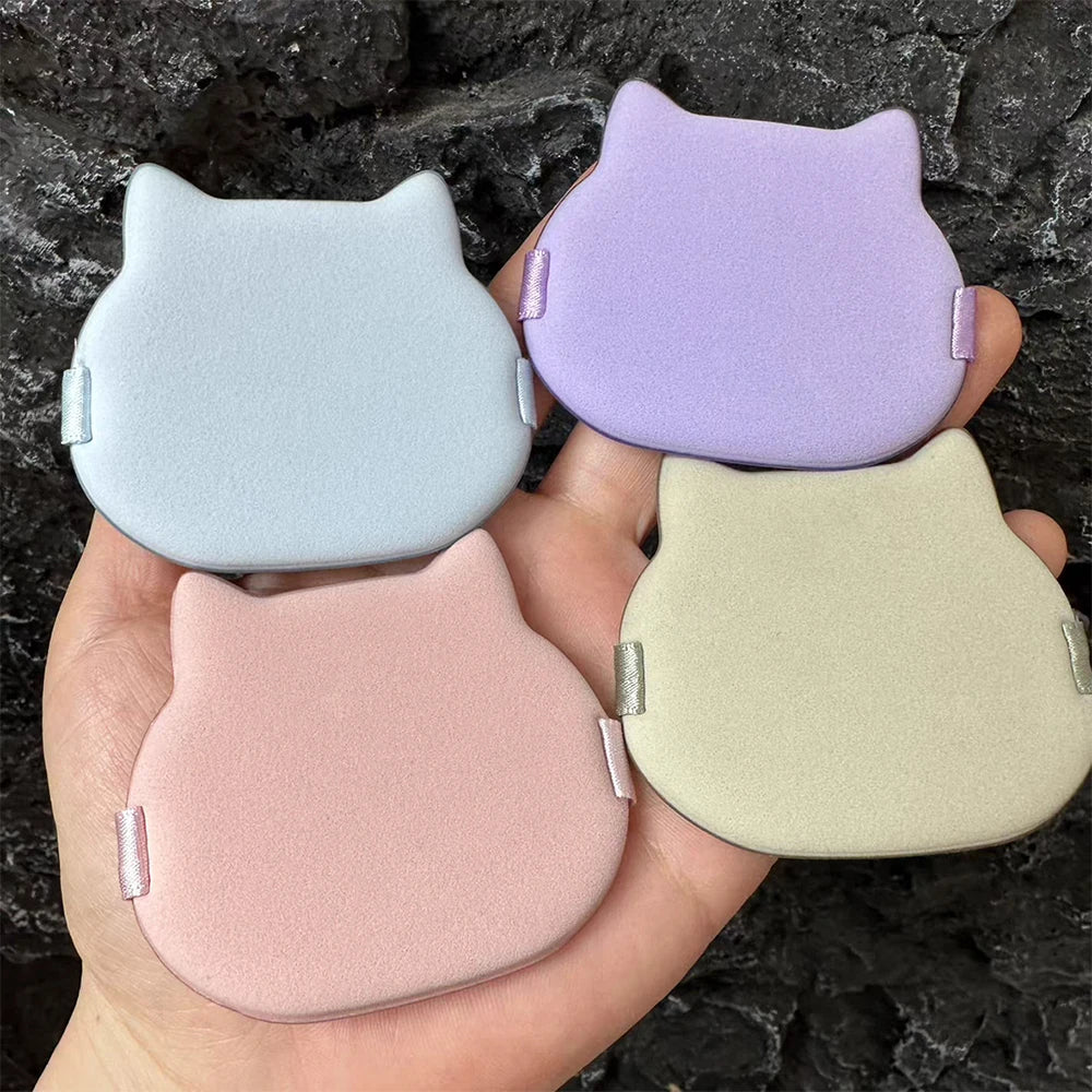 1/20 unidades de borlas de gato bonitas, base líquida, herramienta de maquillaje cosmético, corrector en polvo suave, belleza, borla de polvo de doble uso seca y húmeda
