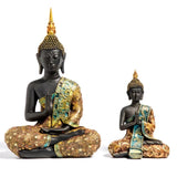 Estatua grande de Buda de Tailandia, escultura de Buda de resina verde hecha a mano, budismo hindú, fengshui, figura de meditación, decoración del hogar