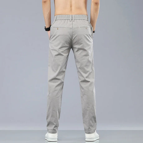 2024 New Men's Classic Korean Solid Color Summer 3 Colors  Casual Pants Business Fashion Stretch Cotton Slim Brand Trousers Male - Lootquake