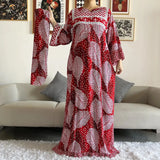 New Style African Dashiki Print Long Sleeve Loose Cotton Elegant Women  Abaya Long Dress Summer Maxi Casual Dresses Vestidos - Lootquake