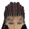 36" Jumbo Dutch Twins Cornrow Braided Lace Front Wig | Full Lace | Synthetic Crochet Hair | Black Women