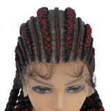 36" Cornrows & Faux Locs Braided Wig | Jumbo Box Braids | Full Lace | Synthetic Hair | Black Women