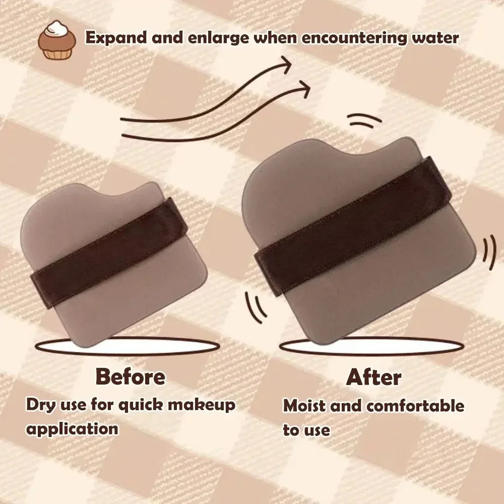6PCS Chocolate Makeup Blender Cosmetic Puffs Air Cushion Foundation Sponge Loose Powder Puff Fit The Face Cosmetic Beauty Tools