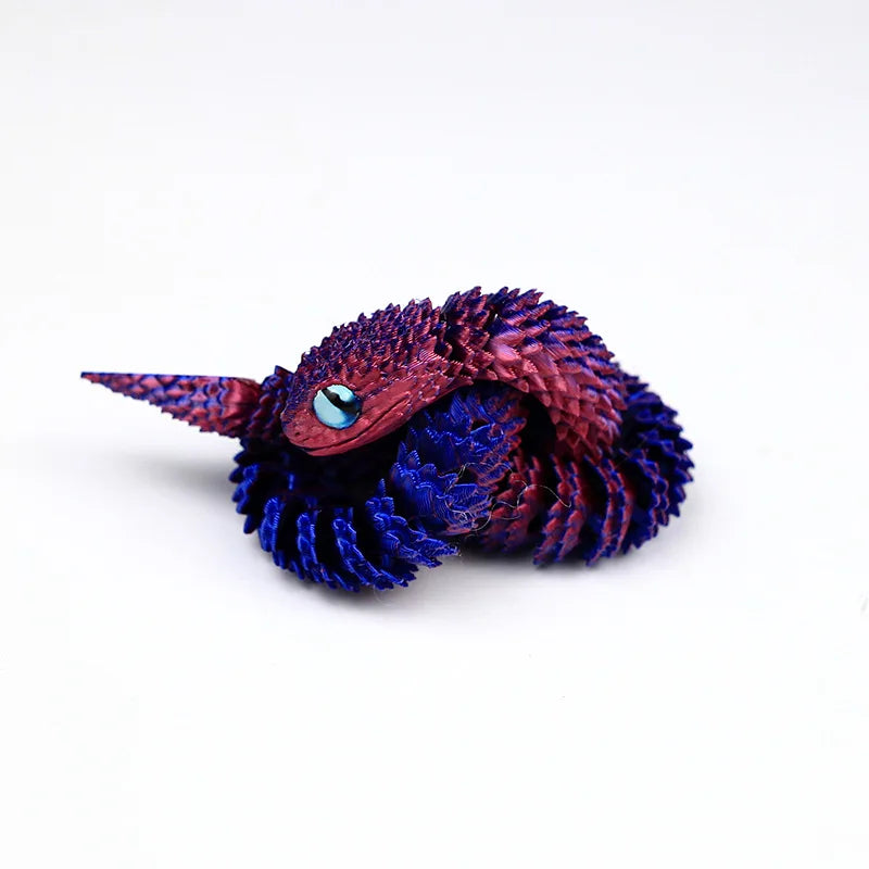 Snake Sculpture Articulated Snake Decor Articulated Animals Figurine with Movable Joints 3D Printed Model Home Desktop Ornament