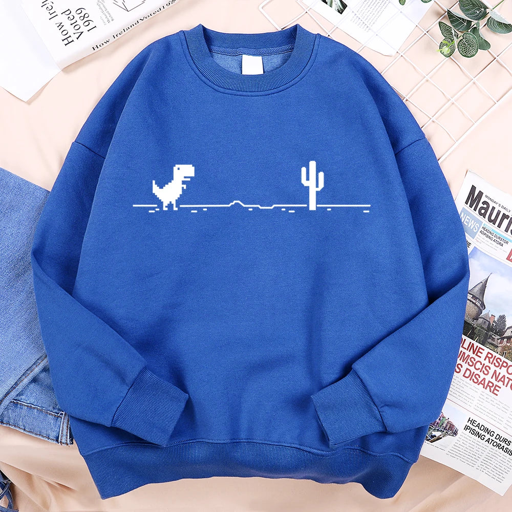 Network Malfunction Little Dinosaur Sweatshirts Men Women Casual Hoody Hip Hop Comfortable Streetwear Loose Warm Clothes Hoodies - Lootquake