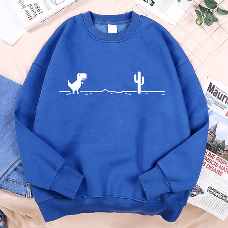 Network Malfunction Little Dinosaur Sweatshirts Men Women Casual Hoody Hip Hop Comfortable Streetwear Loose Warm Clothes Hoodies - Lootquake