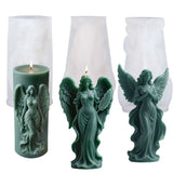Wings Goddess Scented Silicone Candle Mould DIY Prayer Angel Sculpture Gypsum Resin Mold Women Candle Making Supplies Home Decor