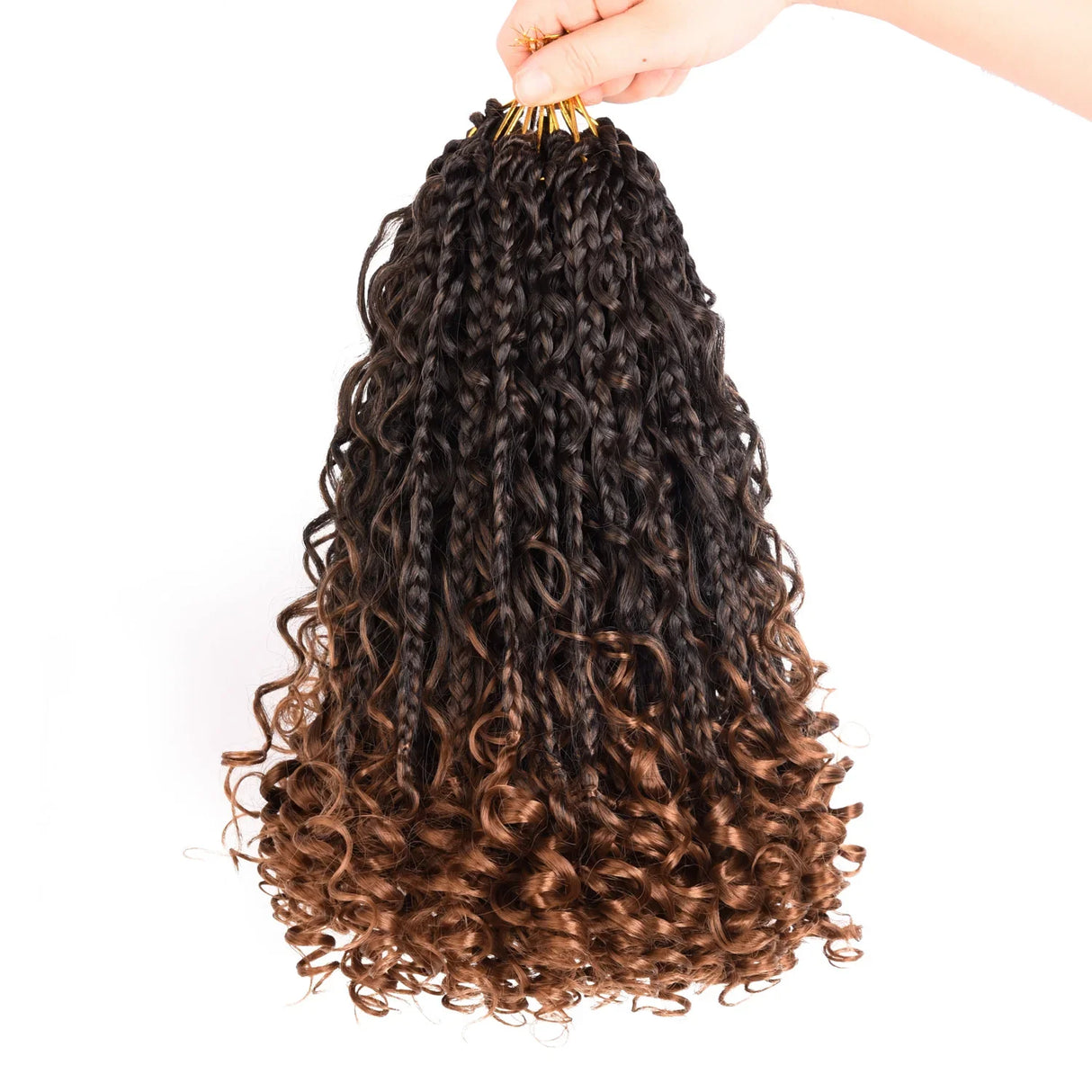 10" Bob Goddess Box Braids Crochet Hair | Boho Braids with Curls
