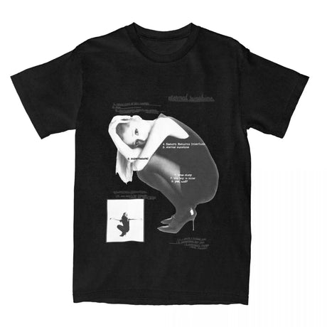 Mens T Shirt Ariana Grandes Eternal Sunshine Tracklist Album T-Shirts 2024 Music Tour Tee Shirt Casual Cotton Clothing Plus Size - Lootquake