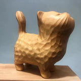 Cat Ornament Hand-carved Wooden Cat Statue Cute Tiny Cat Sculpture Creative Cartoon Animal Figurine Kids Gifts