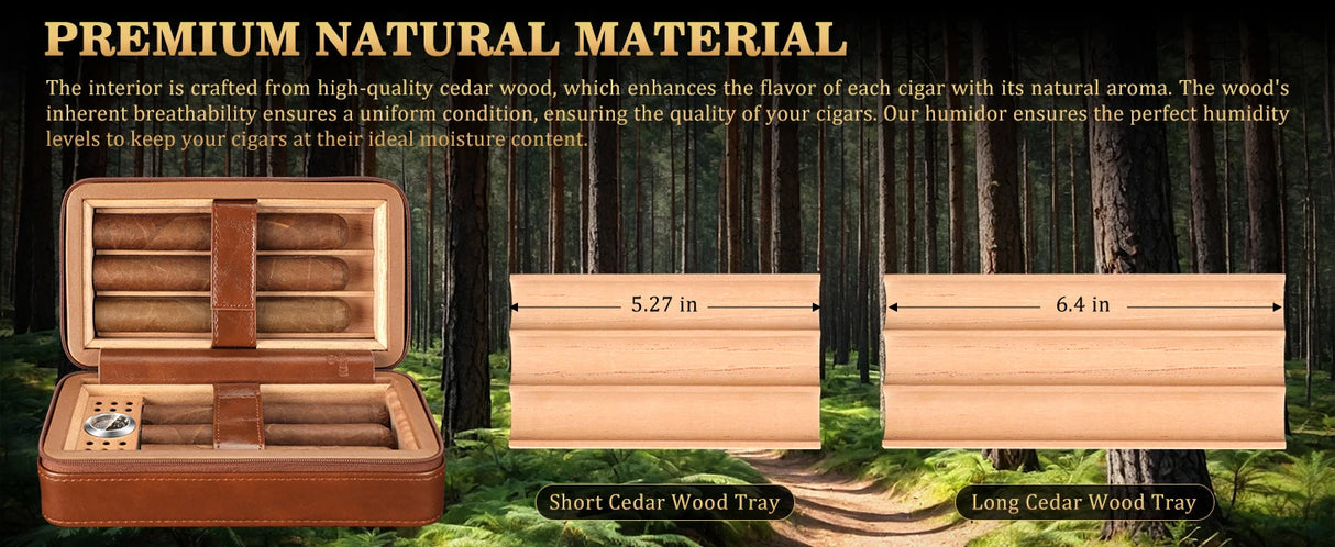 Cedar Wood Cigar Humidor Box with Humidifier and Hygrometer, Travel Cigar Case with Gift Box,Cigar Humidifier Box Holds 6 Cigars