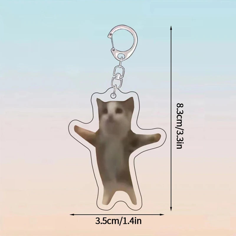 Funny Banana Cat Key Chain Creative Acrylic Happy Cats Schoolbag Pendant Bag Accessories DIY Mobile phone Lanyard Student Gift - Lootquake