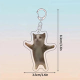 Funny Banana Cat Key Chain Creative Acrylic Happy Cats Schoolbag Pendant Bag Accessories DIY Mobile phone Lanyard Student Gift - Lootquake