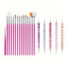20PCS Nail Art Brush Set for Design, Painting, Drawing, Carving, Dotting, and Manicure Tools - Unscented Acrylic Gel UV Polish