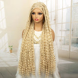 613 Blonde Knotless Boho Braids Wig | Full Lace | Baby Hair | Kanekalon Synthetic