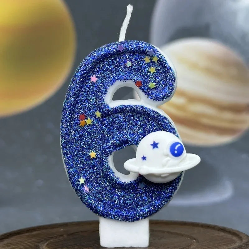 Vela con número, vela azul creativa para pastel de cumpleaños, para usar en fiestas de cumpleaños y decoración de bodas, día de la madre, graduación.