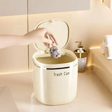 Mini bote de basura de prensa, cesto de basura de escritorio, cesto de basura de plástico para mesa de casa, suministros de oficina, cubos de basura, caja de artículos varios, suministros para el hogar