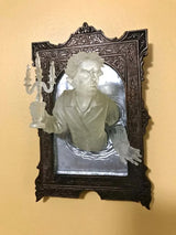 Decoración de pared de mano del diablo de resina para Halloween, fantasma gótico en el espejo, artesanías luminosas, accesorios espeluznantes, marco de fotos para el hogar, decoración