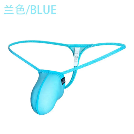 Mini Ice Silk G-string Men Sexy Underwear Low Rise Micro Bikini Trunks Bulge Pouch T-back Thongs Erotic Panties Soft Underpant - Lootquake