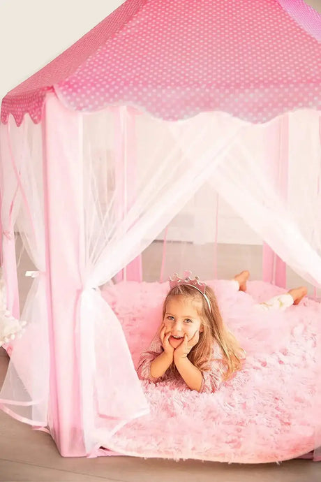 Portable Kids Toy Tipi Tent Princess Pink Girl Castle Play House Children Small House Folding Playtent Party Castle Child Room - Lootquake