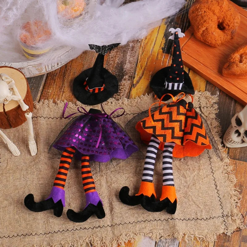 Halloween Wine Bottle Decoration Wine Bottle Decor Halloween Witch Hat Wine Bottle Cover Set Unique for Halloween for Party