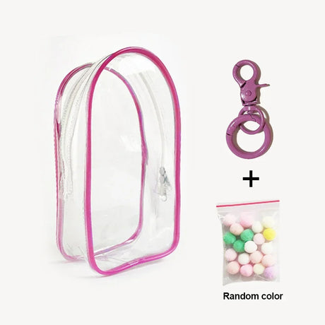 Colorful Transparent Protector Case Organizer Box for 17cm Labubu Plush Dolls Outdoor Display Bag With Keychain Doll Accessories - Lootquake